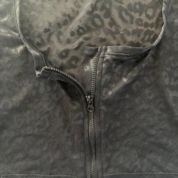 Victoria's Secret Leopard print Black mesh long sleeve Top, zip up Size S - Picture 11 of 16